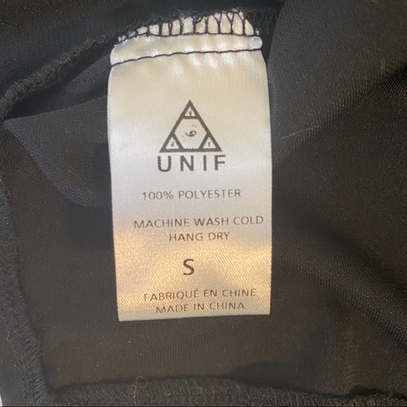 UNIF Dev Jersey Dress‎ Mesh Sheer Panel Black White - Picture 14 of 15